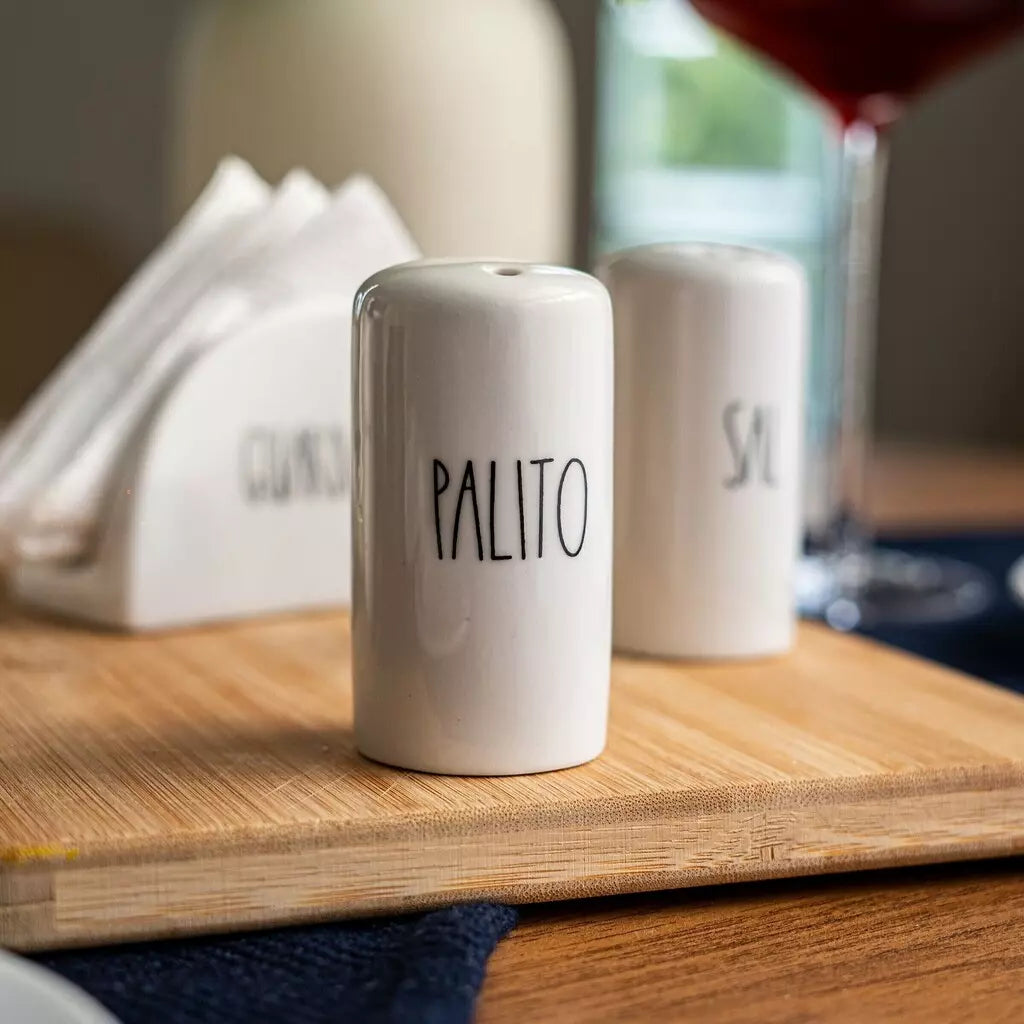 Kit Saleiro, Paliteiro e Pimenteiro de Mesa Script Tioeasy™ em Cerâmica