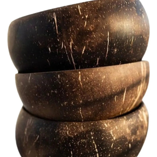 Kit com 4 Bowls de Coco Natural Tioeasy™ — Cumbuca/Tigela de 500ml para Servir e Decorar