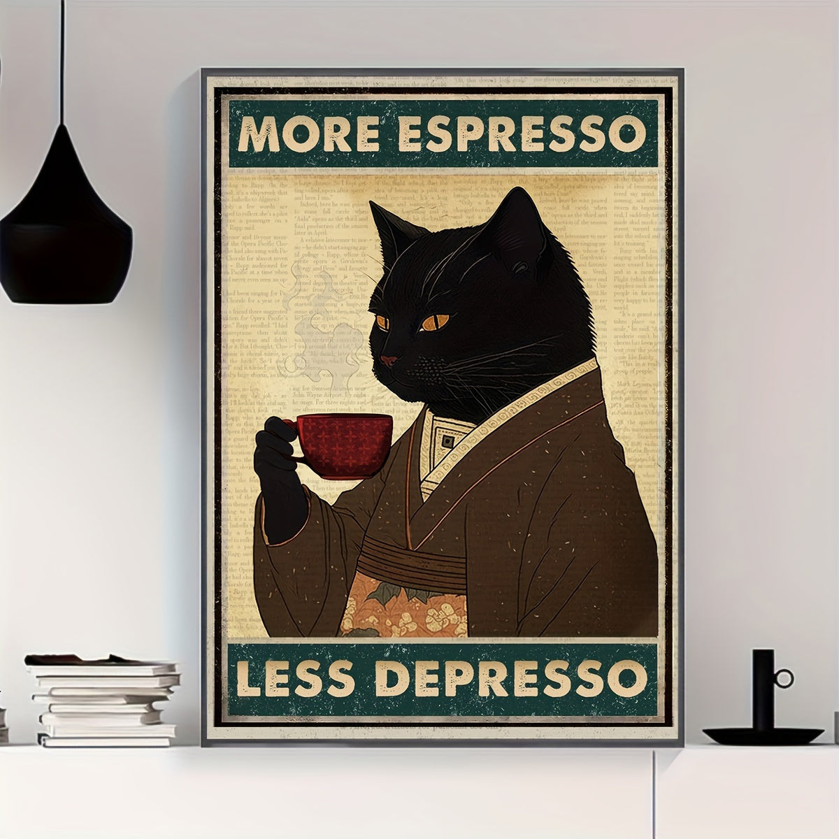 Espresso & Gato Preto – Quadro Canvas Tioeasy Tio Juanico