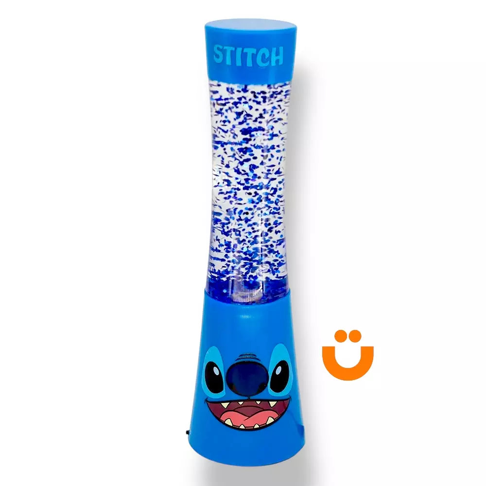 Luminária Glitter Disney Stitch — Luz Noturna Decorativa com LED Colorido
