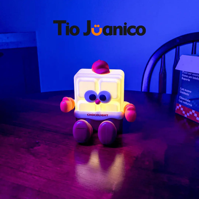 Luminária de Silicone Chocolight Tioeasy™ - com Touch, Timer e Suporte para Celular luz amarela decoracao
