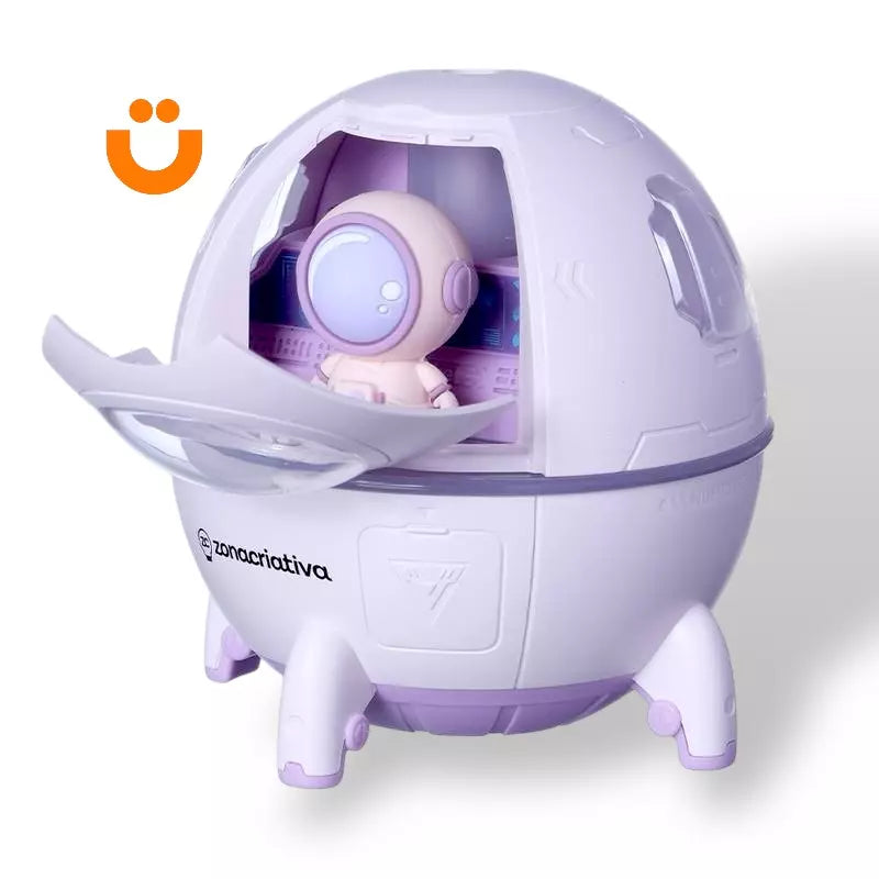 Luminária e Umidificador Astronauta Rosa Tioeasy™ — LED Colorido com Reservatório 200ml