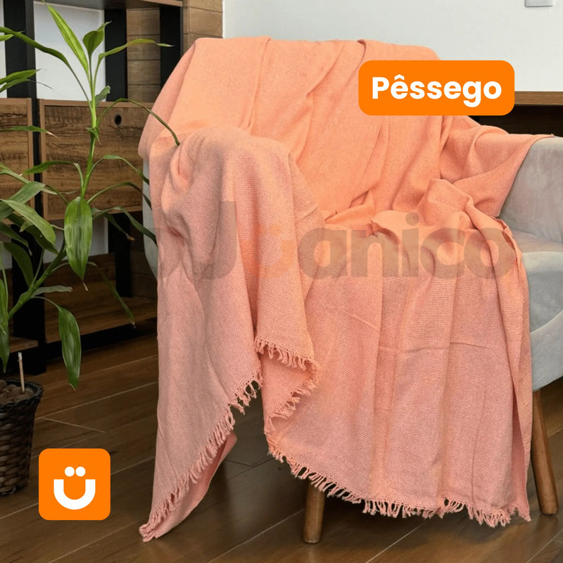 Manta King para Sofá Tioeasy™ — 100% Algodão, 3,00x1,80m | Toque Macio e Proteção para Sofás, Camas e Poltronas