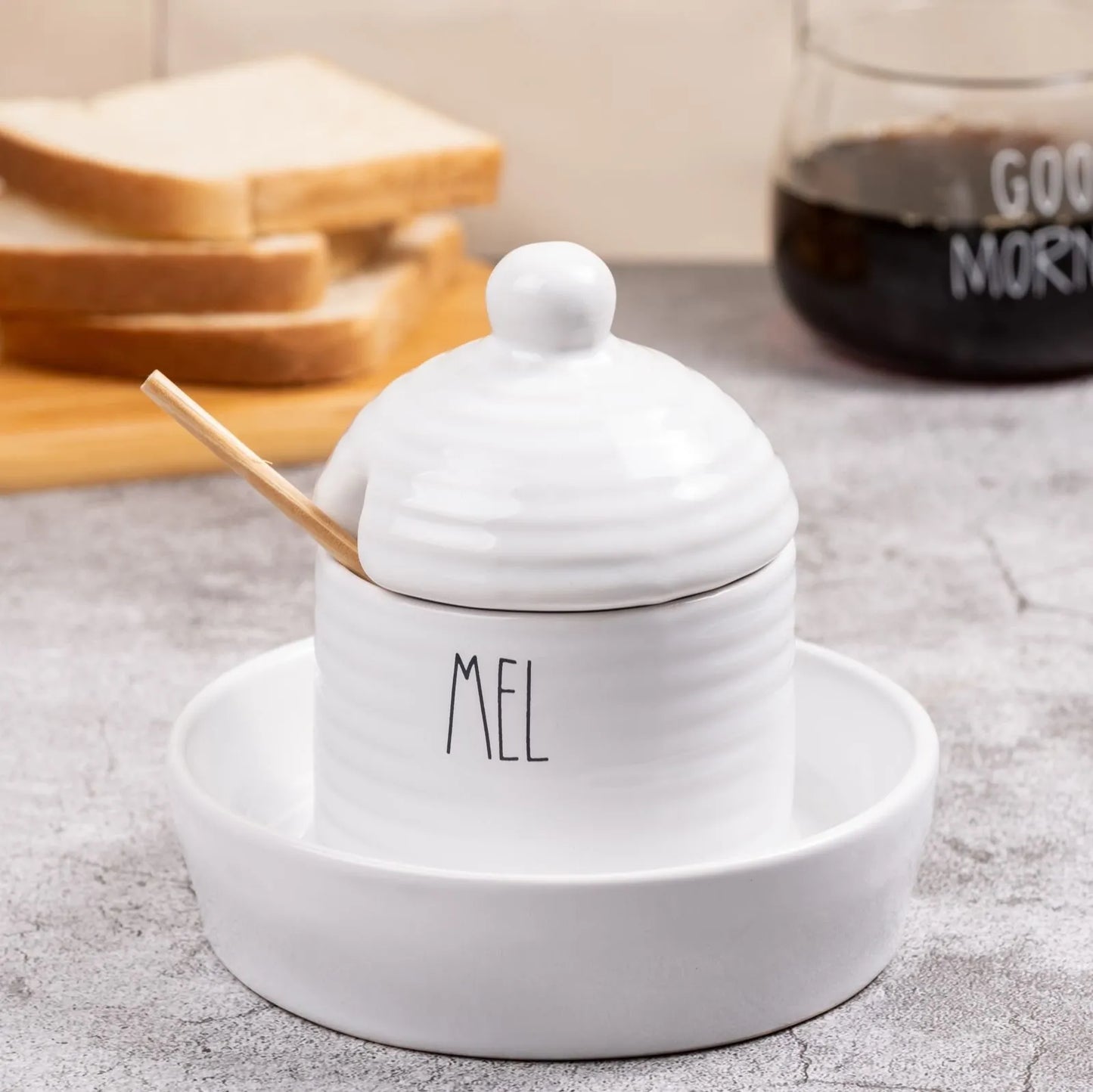 Meleira com pratinho Mel Tioeasy™ - Anti-Formigas nas cores Branca ou Preta