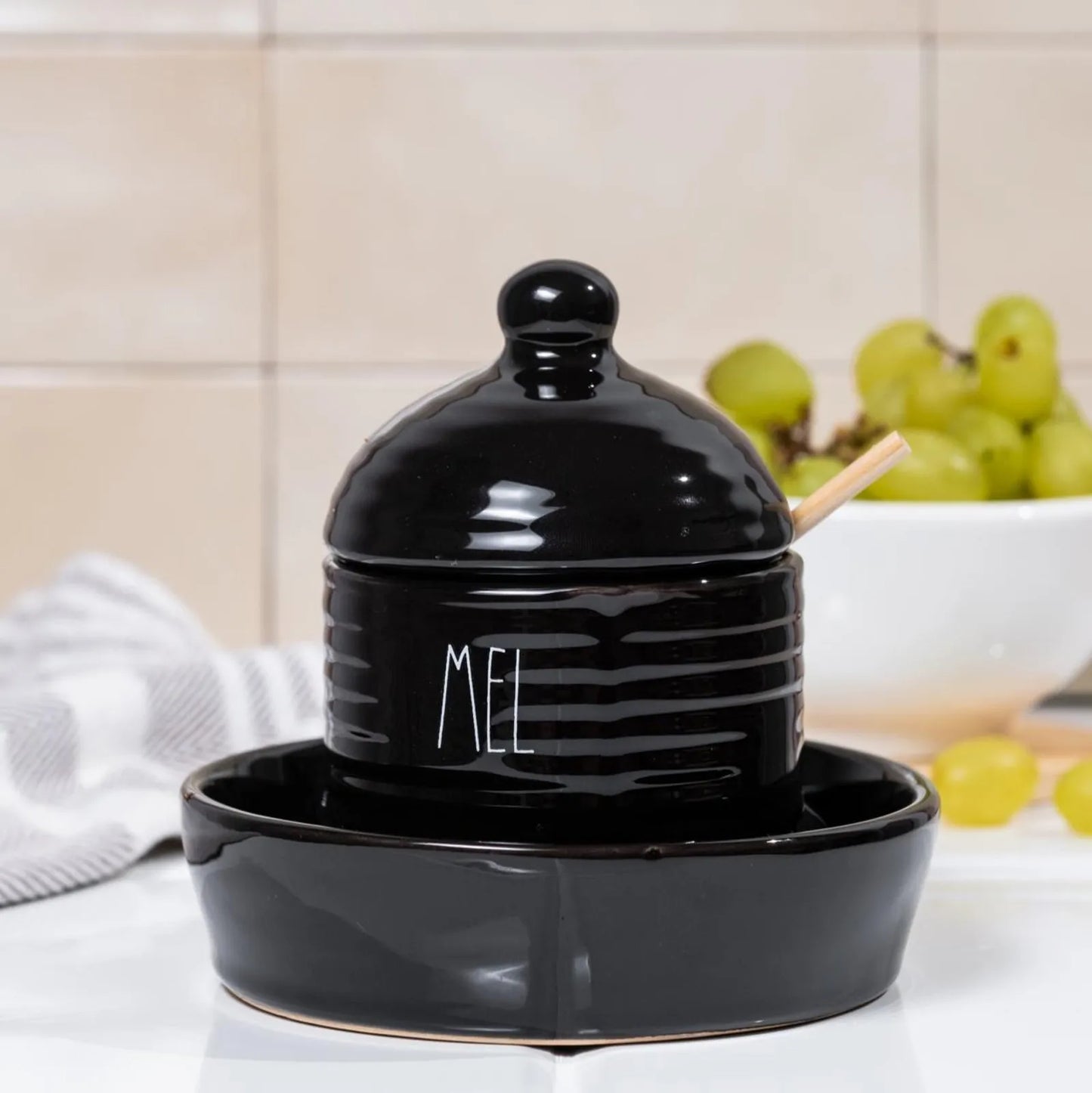 Meleira com pratinho Mel Tioeasy™ - Anti-Formigas nas cores Branca ou Preta