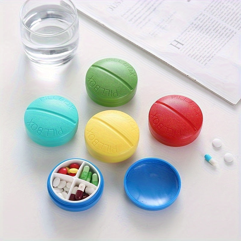 Porta Comprimidos Tioeasy™ — Pill Box Pílula Compacta com 4 Divisórias BPA Free