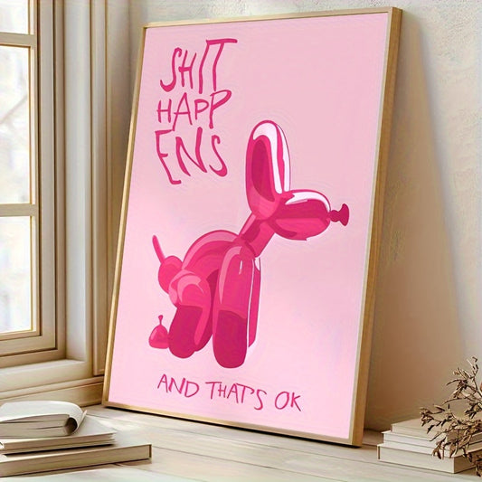 Quadro Decorativo Canvas Tioeasy™ — Cachorrinho de Balão para Quarto, Banheiro ou Sala