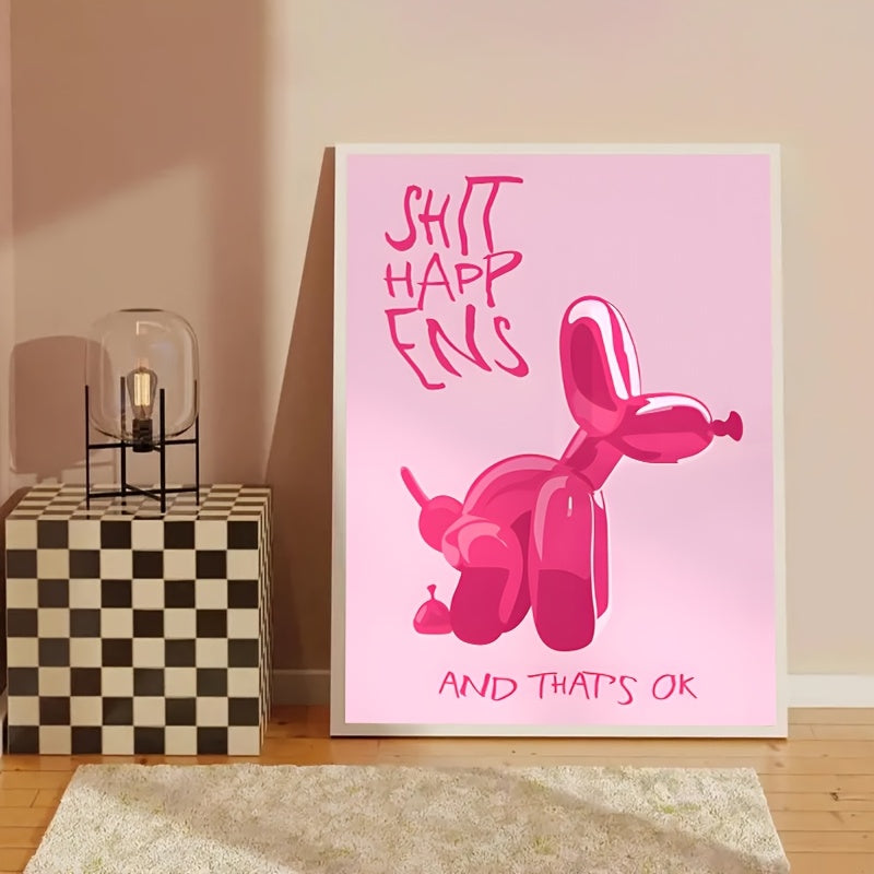 Quadro Decorativo Canvas Tioeasy™ — Cachorrinho de Balão para Quarto, Banheiro ou Sala