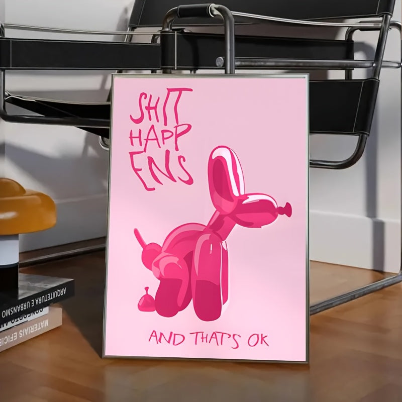 Quadro Decorativo Canvas Tioeasy™ — Cachorrinho de Balão para Quarto, Banheiro ou Sala