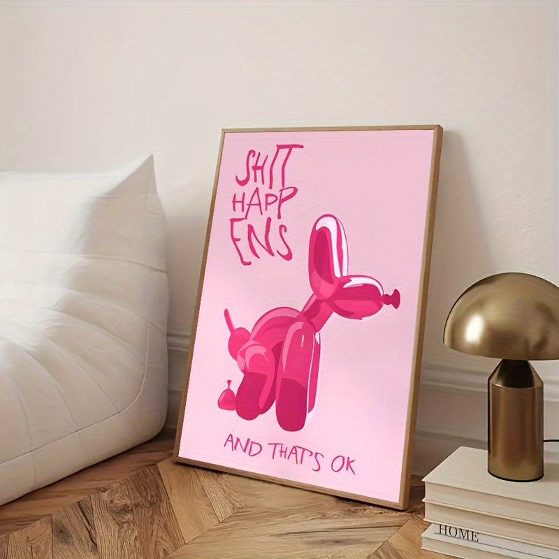 Quadro Decorativo Canvas Tioeasy™ — Cachorrinho de Balão para Quarto, Banheiro ou Sala