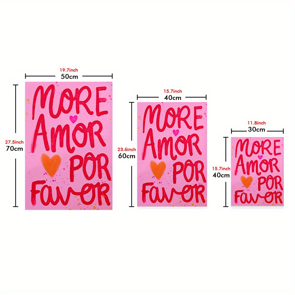 Quadro Decorativo Canvas Tioeasy™ — Mais Amor Por Favor para Quarto, Sala ou Cozinha