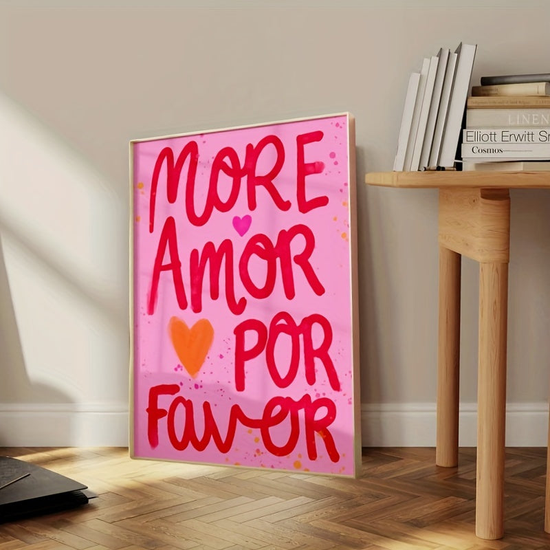 Quadro Decorativo Canvas Tioeasy™ — Mais Amor Por Favor para Quarto, Sala ou Cozinha