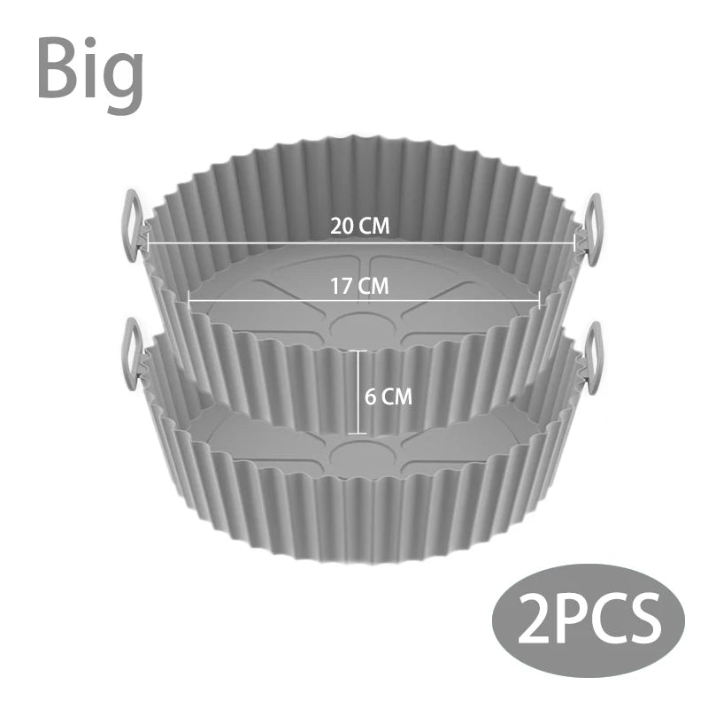 Airfryer Silicone Basket Reusable Oven Baking Tray Silicone Mold for Air Fryer Pizza Fried Chicken Basket Air Fryer Accessories