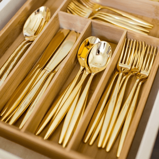 Talheres Dourados Tioeasy™ - 18 Peças de Sofisticação - Tio Juanico