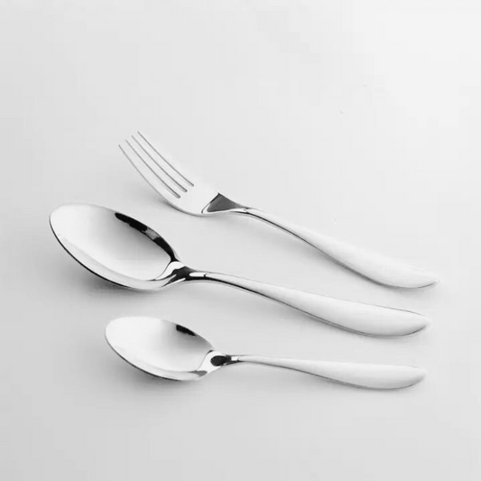 Talheres Prateados Tioeasy™ - 18 Peças em Aço Inox - Tio Juanico