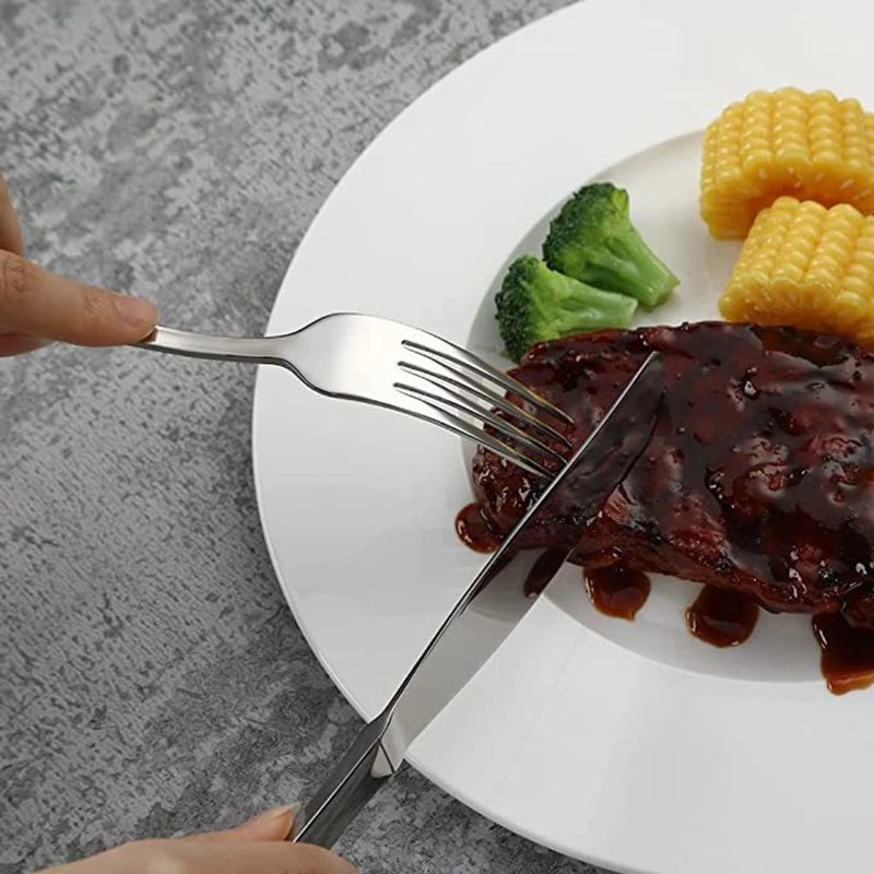 Talheres Prateados Tioeasy™ - 18 Peças em Aço Inox - Tio Juanico