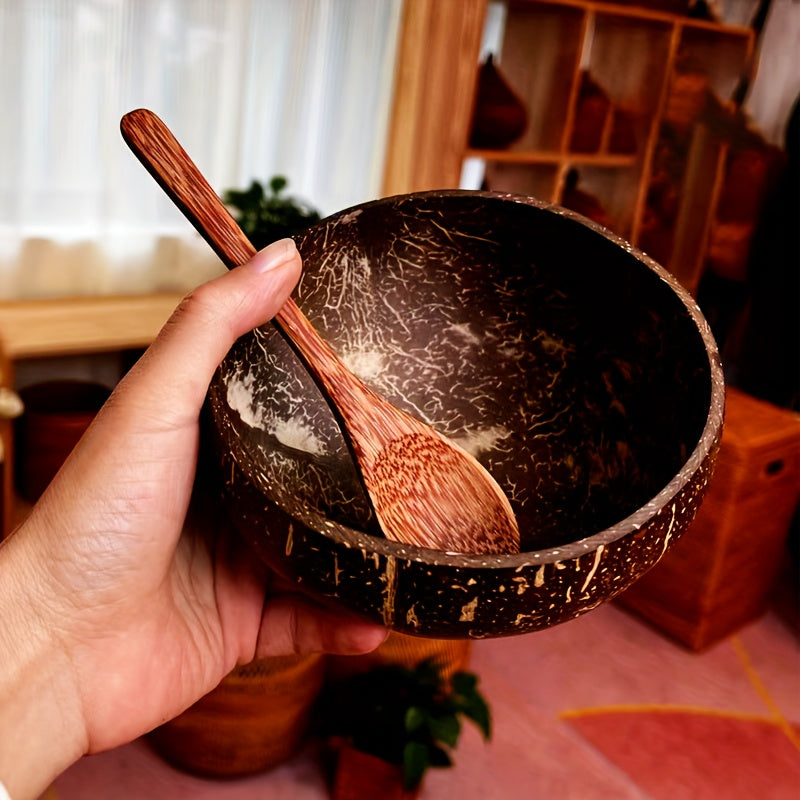 Tigelas de Coco Natural com Colheres de Madeira Tioeasy™ tio juanico