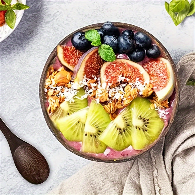 Tigelas de Coco Natural com Colheres de Madeira Tioeasy™ tio juanico