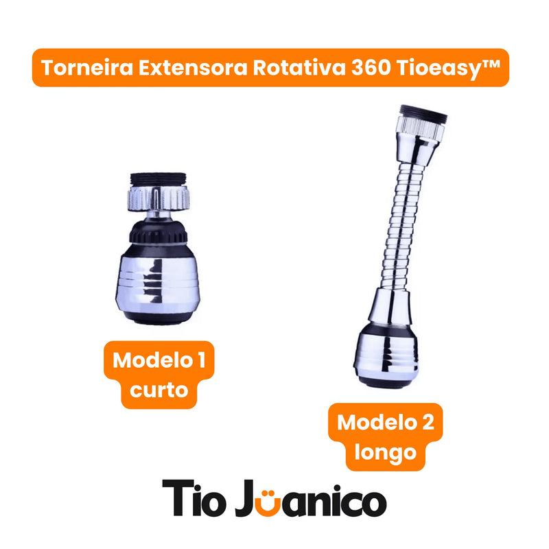 Torneira Extensora Rotativa 360º Tioeasy™ em Inox com 2 Modos de Pressão