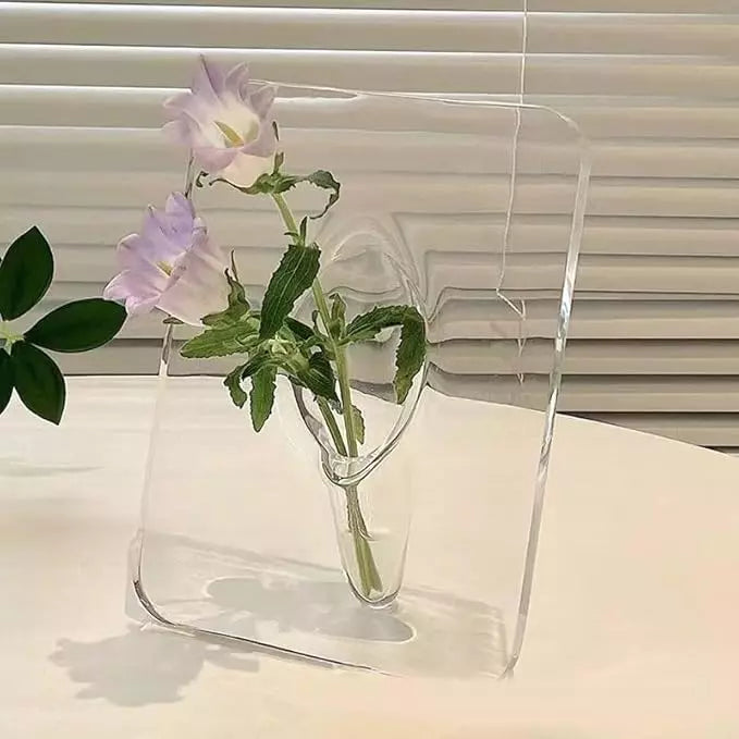 Vaso Decorativo Tioarts™ em Resina Transparente — Formato Moldura 20x15cm