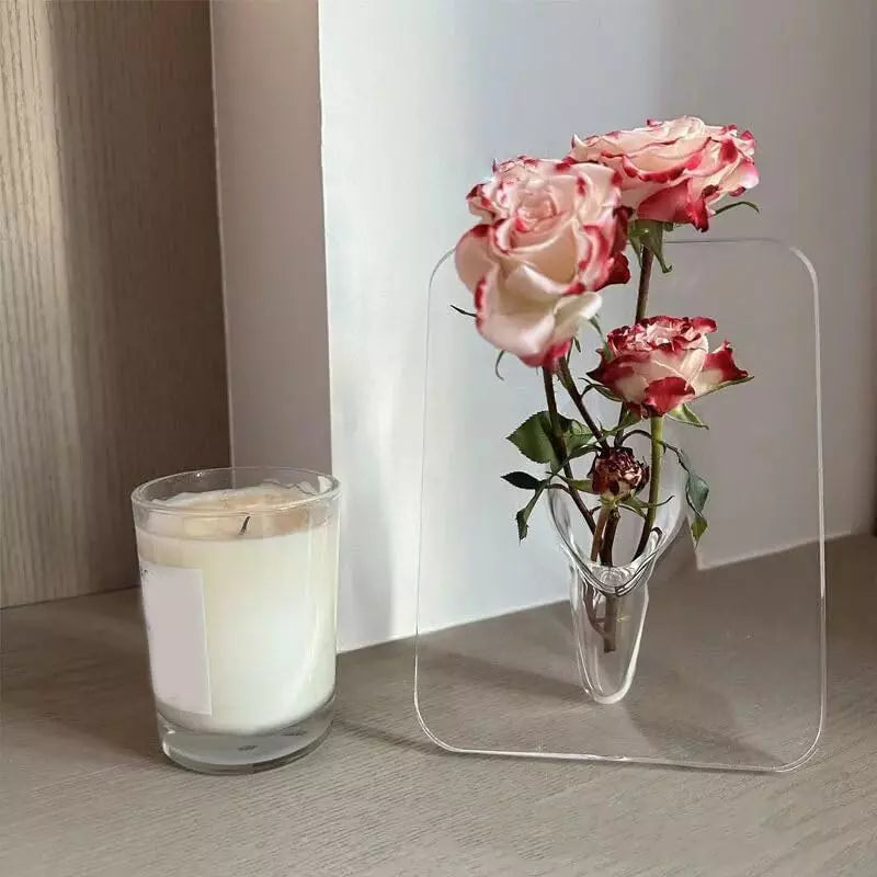 Vaso Decorativo Tioarts™ em Resina Transparente — Formato Moldura 20x15cm