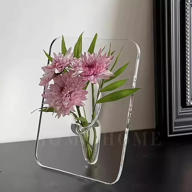 Vaso Decorativo Tioarts™ em Resina Transparente — Formato Moldura 20x15cm