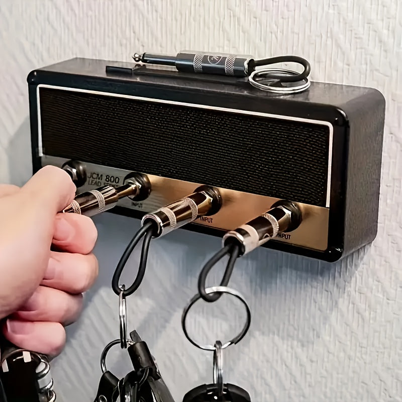 A Creative Speaker Keychain Set That Includes Four Insertable Keychains And a Wall Mounting Kit - Casual Style, Easy to Install, Made of Metal, Perfect for Space-Saving Home Storage And Decoration Enthusiasts.