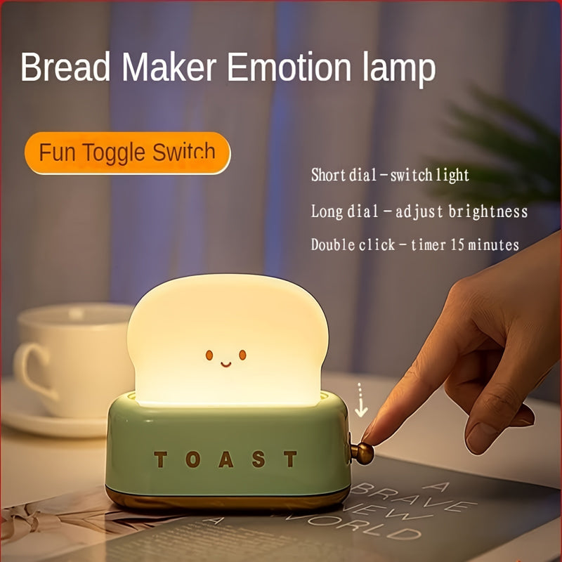 Staaricc USB Rechargeable Cute Toaster-Shaped LED Night Light – Warmth Illuminates Every Moment, Decorative Table Lamp in Green/Orange/Pink, Perfect for Home, Birthday, or Christmas Gift, Best for Christmas