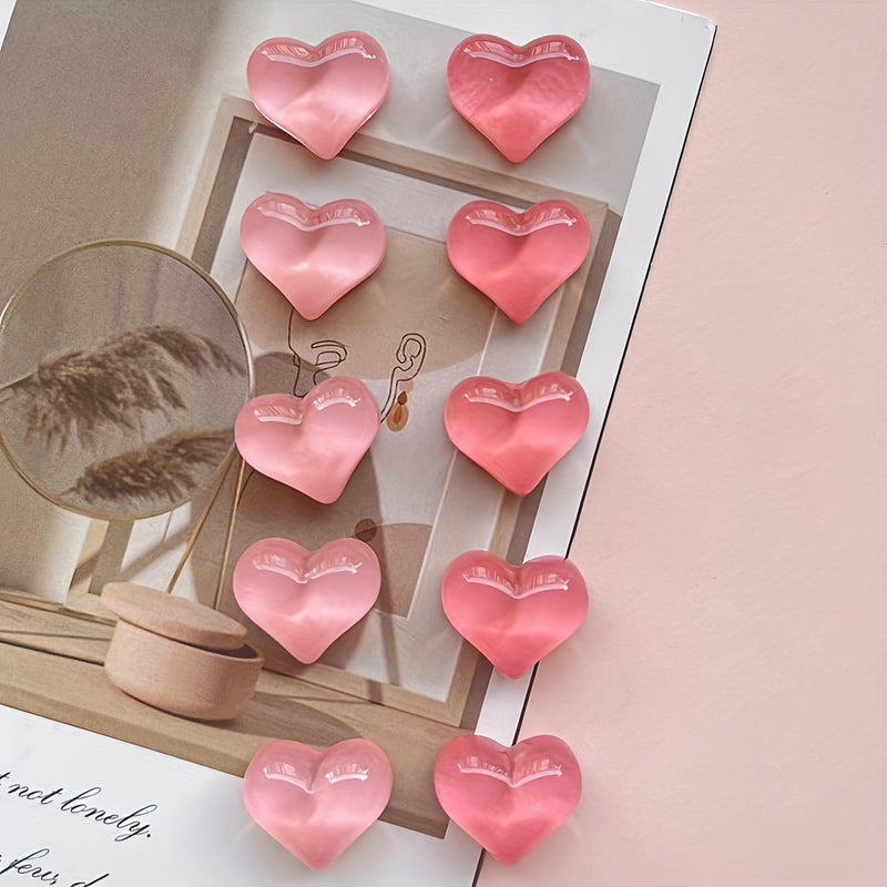 9/10pcs Pink Heart Refrigerator Magnets - Perfect for Kitchen, Office Whiteboard, Cabinets and Dishwasher - Charming Home Decor and Perfect Holiday Gift for Christmas and Halloween, Refrigerator Magnets