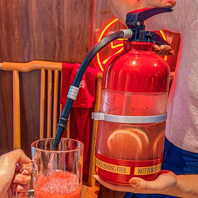 1pc Large Capacity Acrylic Beer Dispenser - Unique Fire Extinguisher Design with Water Glass, Perfect for Parties, Bars & Restaurants