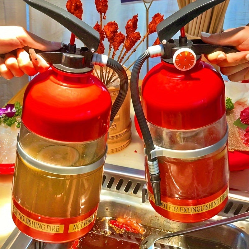 1pc Large Capacity Acrylic Beer Dispenser - Unique Fire Extinguisher Design with Water Glass, Perfect for Parties, Bars & Restaurants
