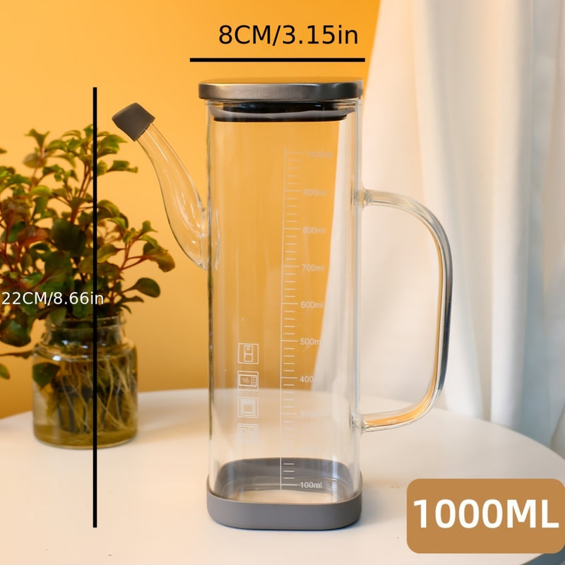1000ML And 700ML Glass Oil Dispensing Bottles with Measurements - a Two-In-One Olive Oil Sprayer And Pourer - Perfect for Cooking, Salad Dressings, And Barbecuing, Free from BPS.