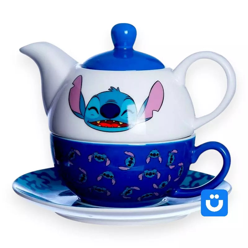 Bule 2 em 1 Oficial Disney™ Stitch com Caneca — 500ml