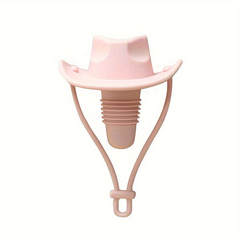 Silicone Cowboy Hat Beverage Bottle Sealer - 1 Pack Festive Leakproof Cap for Red Liquor & Spirits, Reusable Silicone Stopper, Perfect for Christmas, Halloween, Thanksgiving, Valentine's Day, Graduation