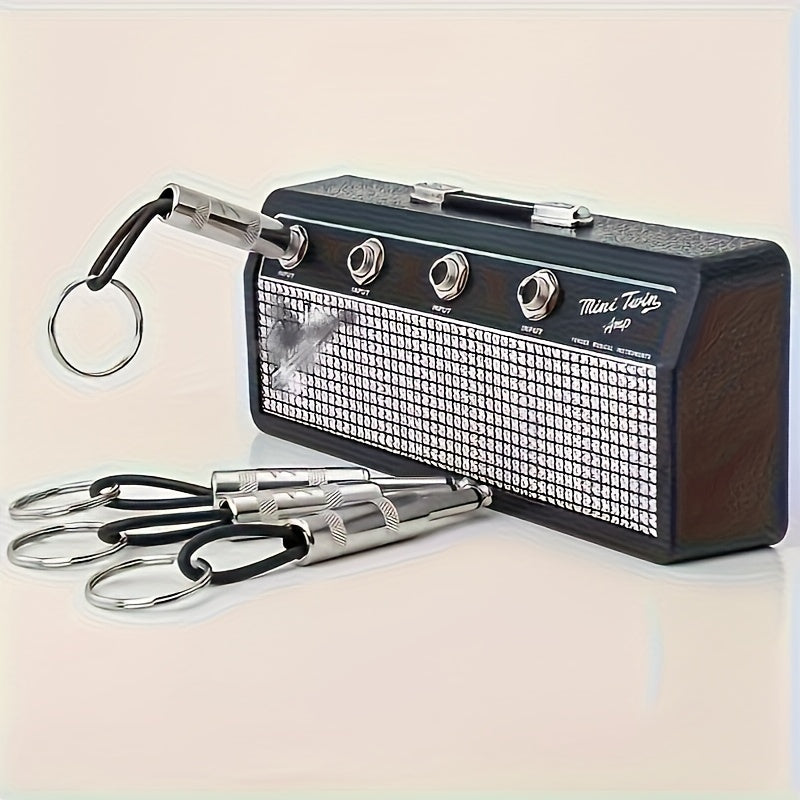 A Creative Speaker Keychain Set That Includes Four Insertable Keychains And a Wall Mounting Kit - Casual Style, Easy to Install, Made of Metal, Perfect for Space-Saving Home Storage And Decoration Enthusiasts.