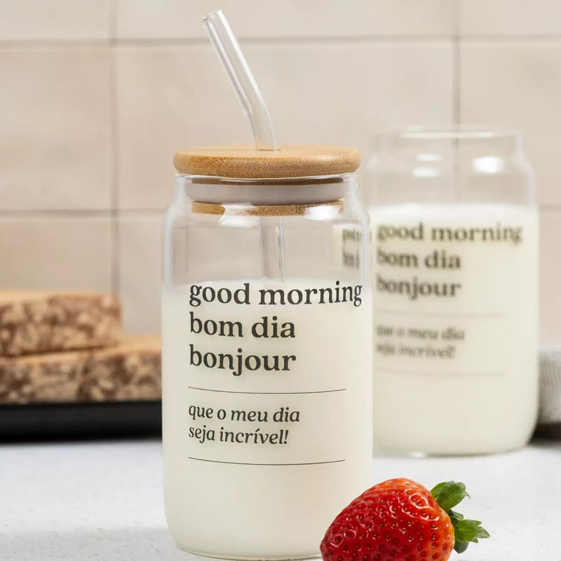 Copo Lata Tioeasy™ — Good Morning 450ml Vidro Borossilicato