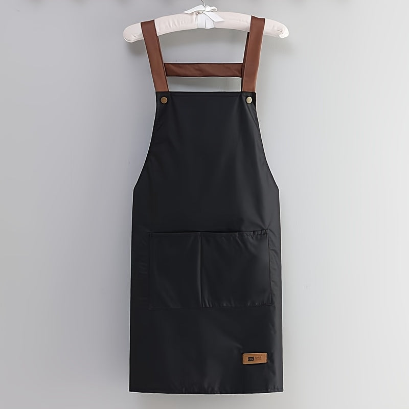 1pc Unisex Adjustable Thin Polyester Blend Apron - Solid Color Simple Design, 5 Colors, All-Season Kitchen & Dining Use for Cooking, Baking, Serving