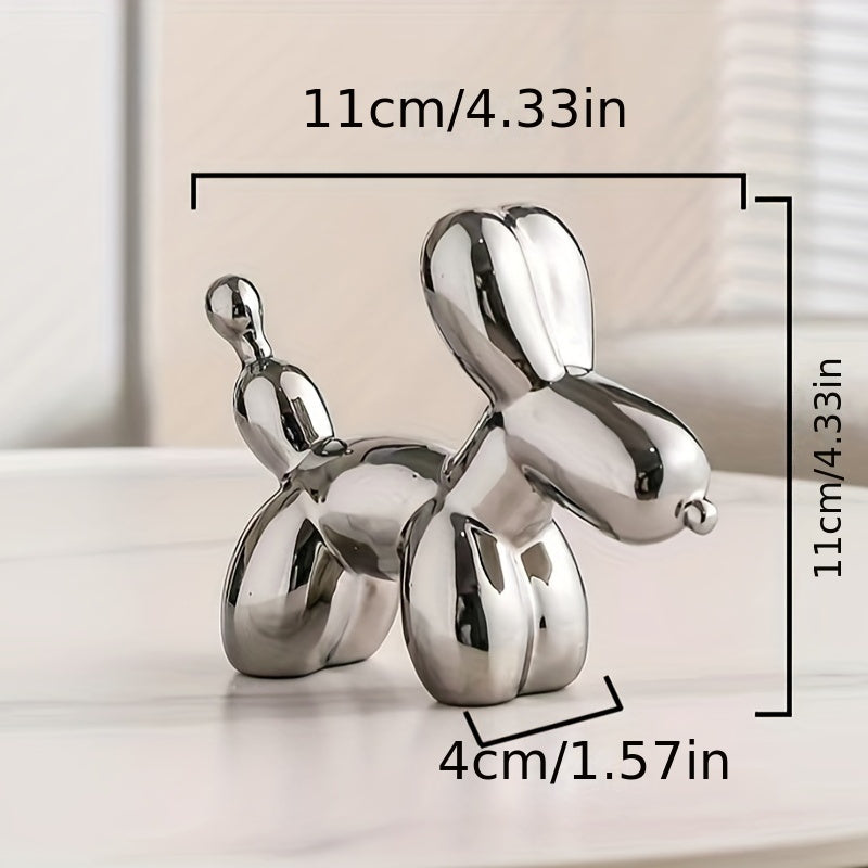 Light Luxury Creative Ceramic Electroplating Balloon Dog Nordic Light Luxury Wine Cabinet TV Cabinet Living Room Office Premium Soft Decorations Home Decoration Premium Sense