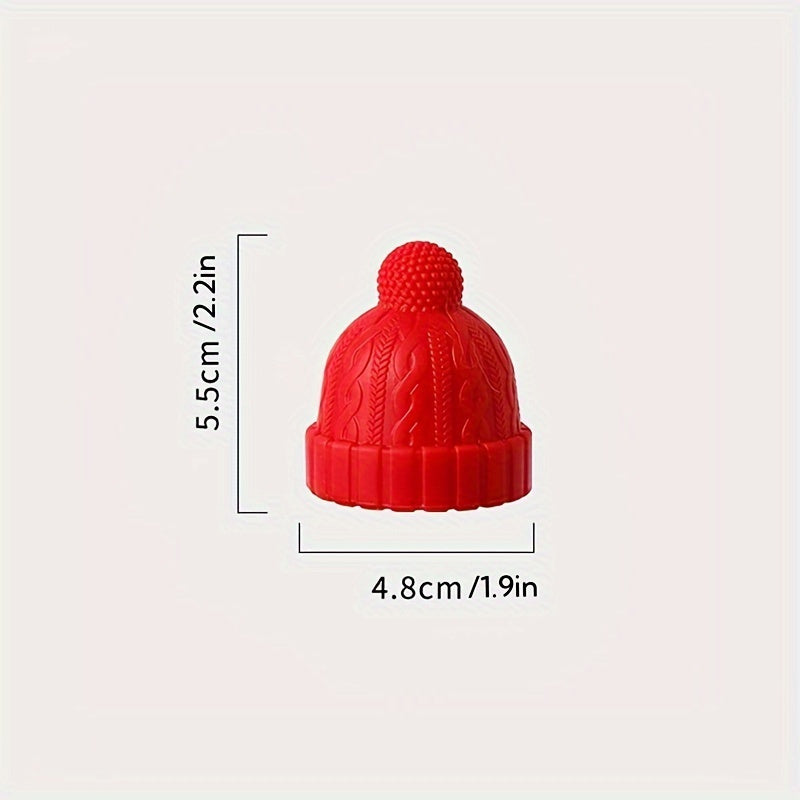 1pc Little Red Riding Hood Silicone Wine Stopper – Cute Cartoon Design, Reusable Bottle Seal for Freshness Preservation, Gray and Red Knitted Hat Style, Perfect for Wine Bottles, Wine Bottle Preservation | Playful Bottle De