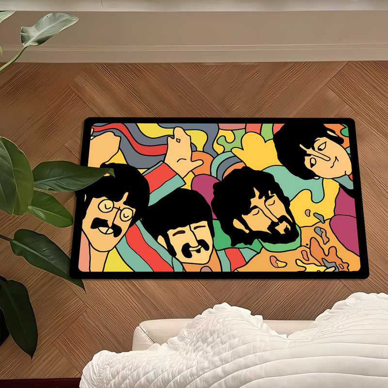 1pc Retro Band Door Mat, Music Mat, Suitable for Indoor and Outdoor Room Doors, Durable Washable Floor Mats, Decorative Mat, Exquisite Gift for Rock Music Lovers!