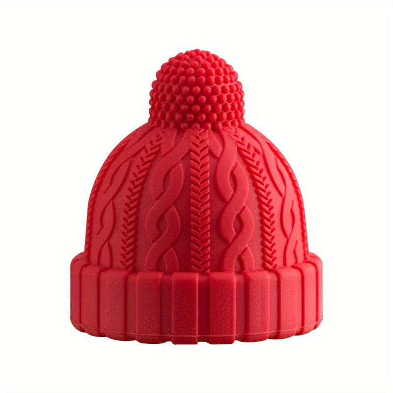 1pc Little Red Riding Hood Silicone Wine Stopper – Cute Cartoon Design, Reusable Bottle Seal for Freshness Preservation, Gray and Red Knitted Hat Style, Perfect for Wine Bottles, Wine Bottle Preservation | Playful Bottle De