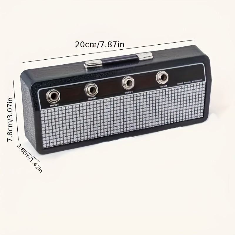 A Creative Speaker Keychain Set That Includes Four Insertable Keychains And a Wall Mounting Kit - Casual Style, Easy to Install, Made of Metal, Perfect for Space-Saving Home Storage And Decoration Enthusiasts.