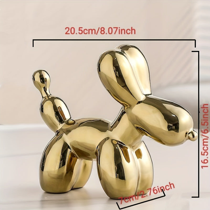 Light Luxury Creative Ceramic Electroplating Balloon Dog Nordic Light Luxury Wine Cabinet TV Cabinet Living Room Office Premium Soft Decorations Home Decoration Premium Sense