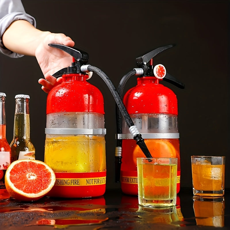 1pc Large Capacity Acrylic Beer Dispenser - Unique Fire Extinguisher Design with Water Glass, Perfect for Parties, Bars & Restaurants