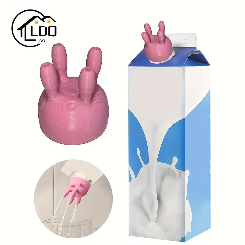 LDQ 1pc Cow Milk Paper Box Lid, Kitchen Tools 3D Printed Humorous Milk Pouring Bottle Lid, Milk Diverter in a Box, Milking Device, Comical Milk Bottle Lid for Christmas And Thanksgiving Gifts