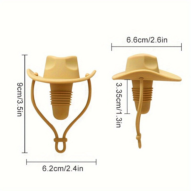 Silicone Cowboy Hat Beverage Bottle Sealer - 1 Pack Festive Leakproof Cap for Red Liquor & Spirits, Reusable Silicone Stopper, Perfect for Christmas, Halloween, Thanksgiving, Valentine's Day, Graduation