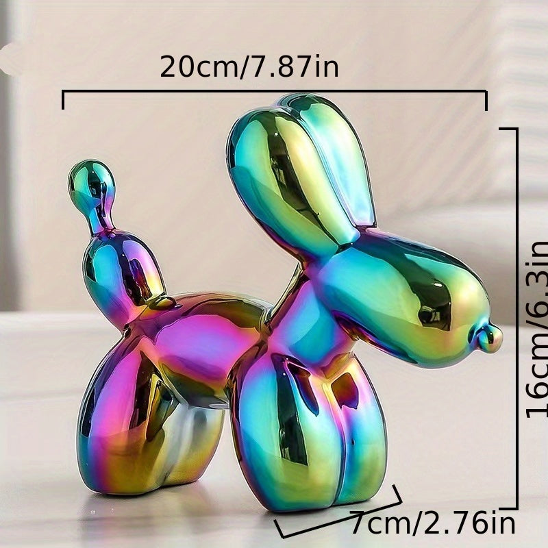 Light Luxury Creative Ceramic Electroplating Balloon Dog Nordic Light Luxury Wine Cabinet TV Cabinet Living Room Office Premium Soft Decorations Home Decoration Premium Sense
