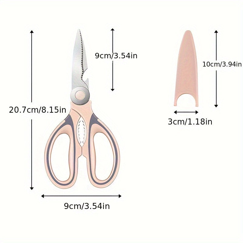 1pc, Multifunctional Kitchen Scissors, Stainless Steel Scissors for Cutting Meat And Bone, Household Kitchen Tools