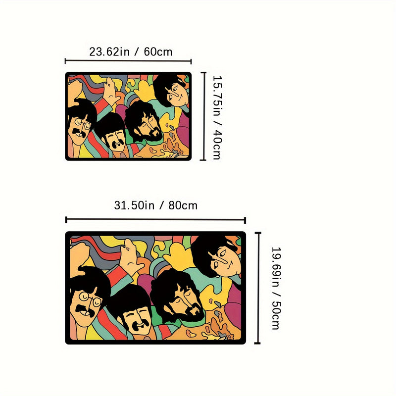 1pc Retro Band Door Mat, Music Mat, Suitable for Indoor and Outdoor Room Doors, Durable Washable Floor Mats, Decorative Mat, Exquisite Gift for Rock Music Lovers!