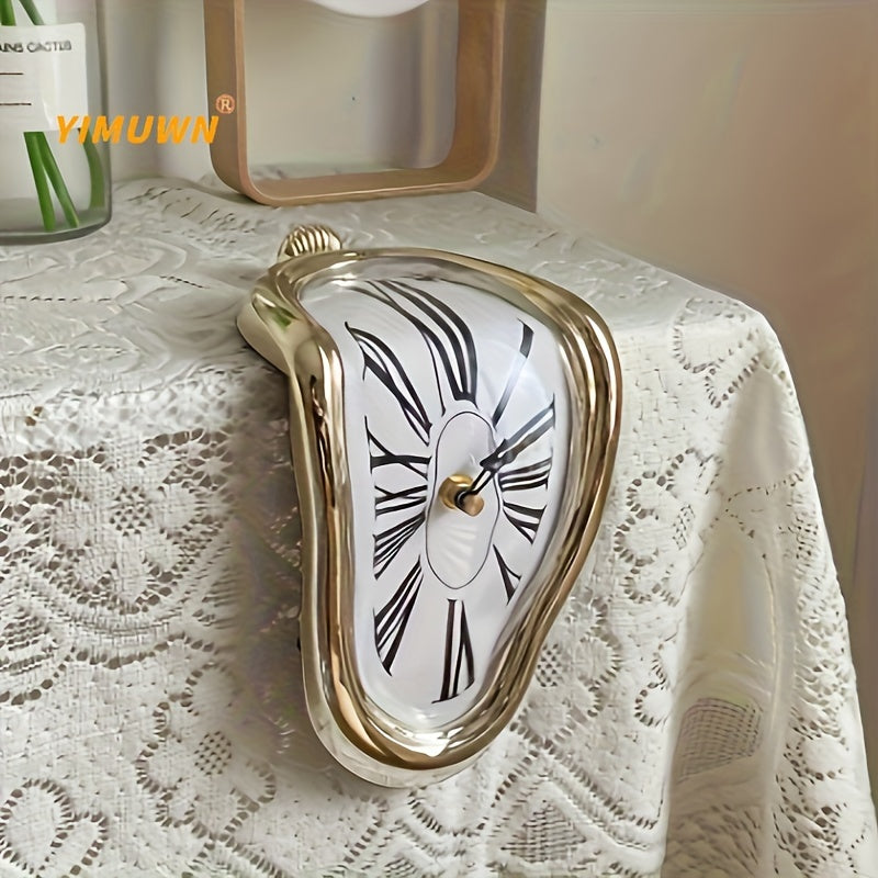 Surreal Melted Twisted Roman Numeral Wall Clocks Surrealism Style Clock Home Accessory Distorted Wall Watch Decor